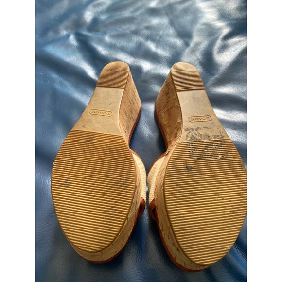 COACH JAZMIN Cork Platform Wedge Slides - Picture 4 of 7